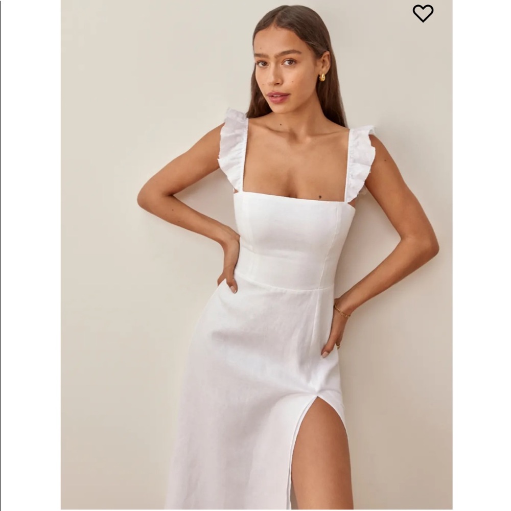 NWT Reformation Linen Spaulding MIDI Dress